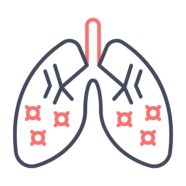 Style D'illustration Du Vecteur D'infection Pulmonaire