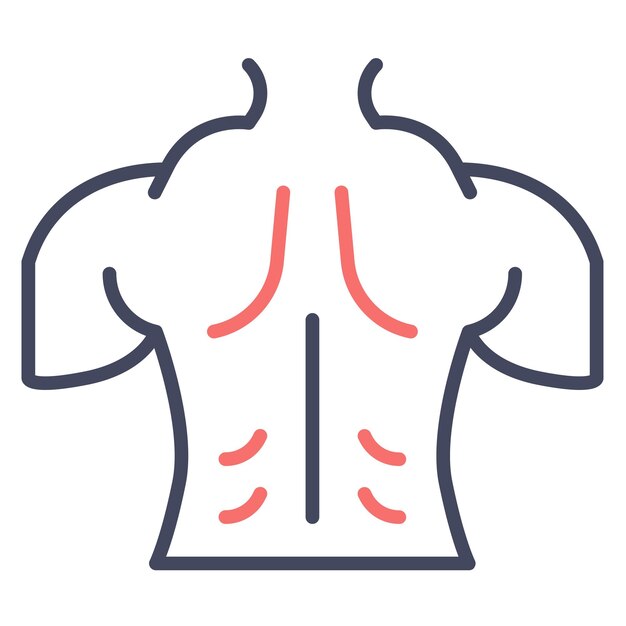 Style d'illustration du vecteur musculaire du dos