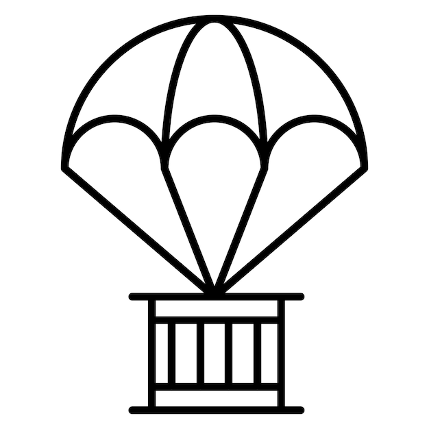 Vecteur style d'illustration du vecteur de parachute de l'armée