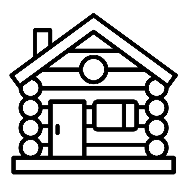 Style d'illustration vectorielle de la maison en bois