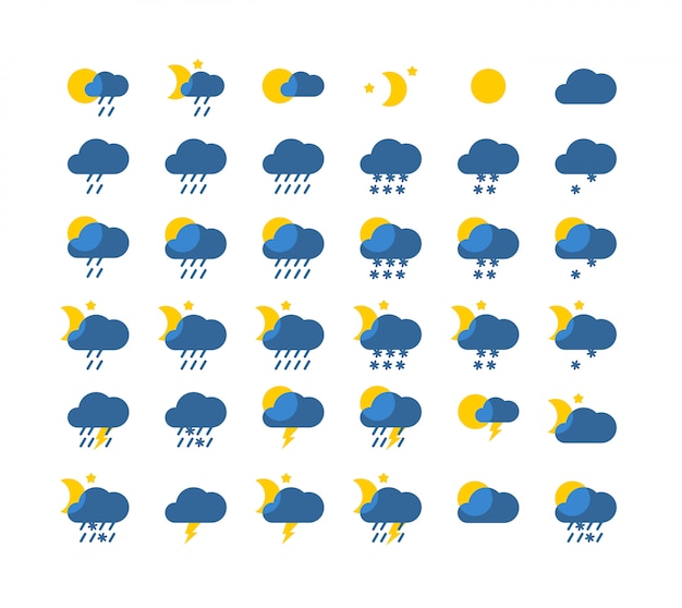 Vecteur style de jeu d'icônes météo vecteur