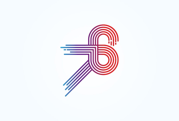 Style De Ligne De Monogramme Numéro 76 Utilisable Pour Les Logos Commerciaux Et Technologiques D'anniversaire