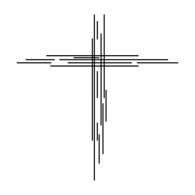 Vecteur style de lignes d'icônes de croix chrétienne illustration vectorielle