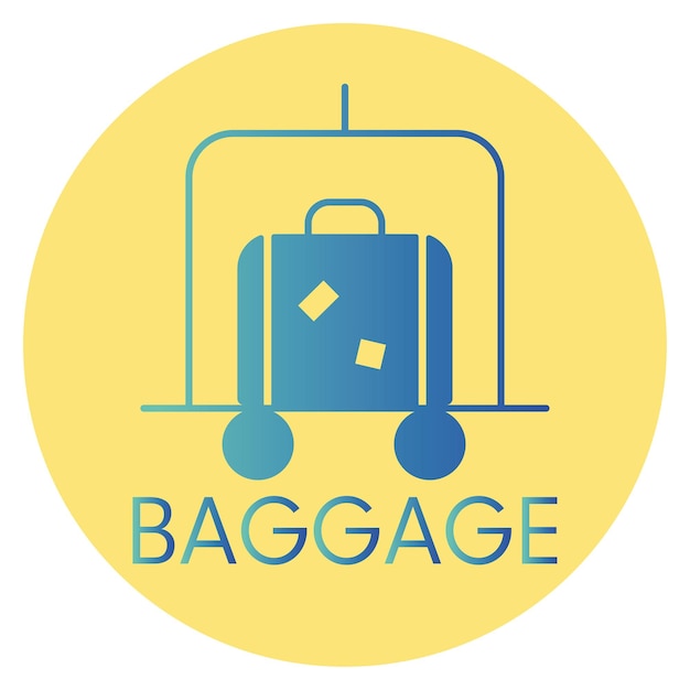 Style de logo d'icône de couleur de bagages