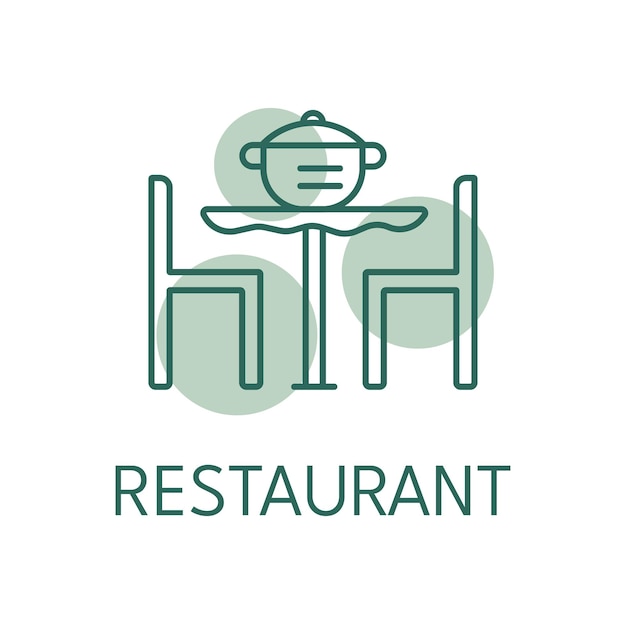 Style de logo d'icône de couleur de restaurant