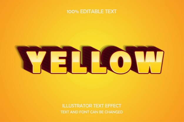 Style moderne effet texte modifiable jaune