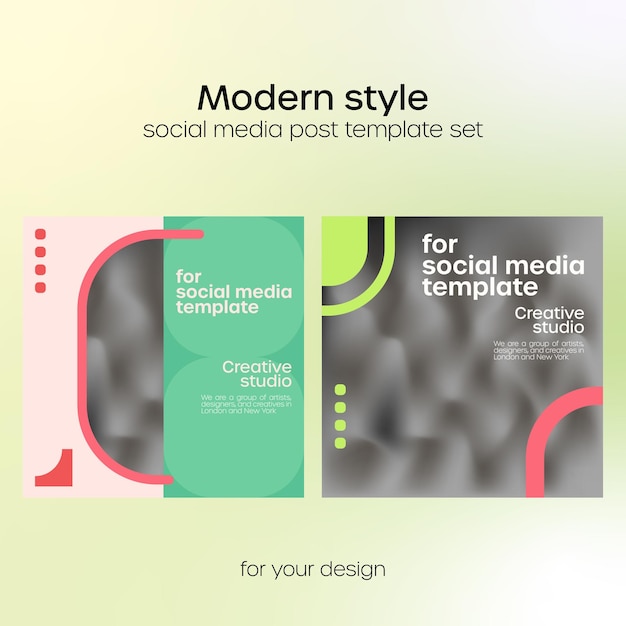 Style Moderne De L'ensemble De Modèles De Publication Instagram