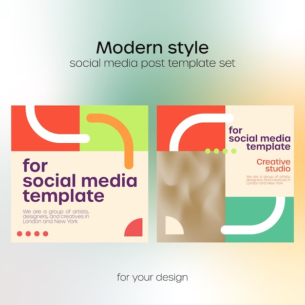 Vecteur style moderne de l'ensemble de modèles de publication instagram