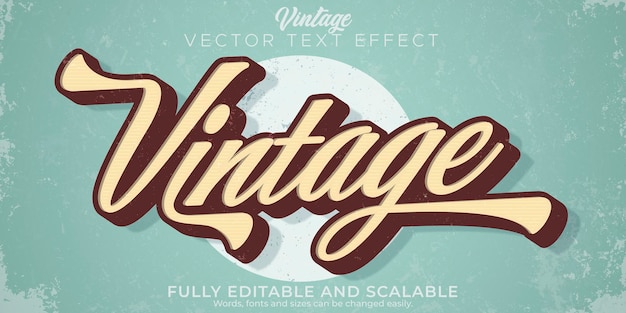 Vecteur style modifiable d'effet de texte vintage rétro