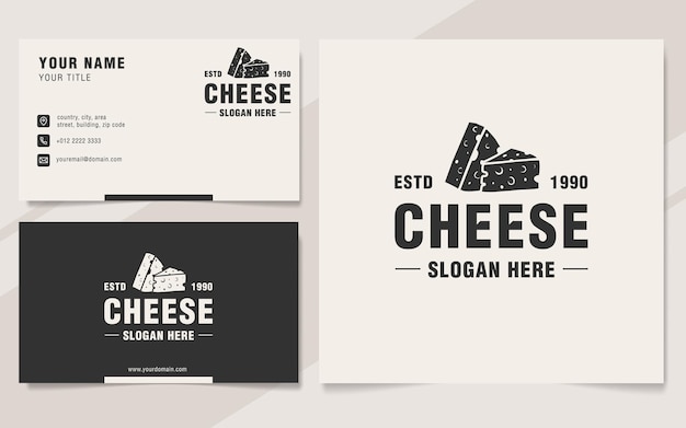 Vecteur style de monogramme de modèle de logo de fromage vintage