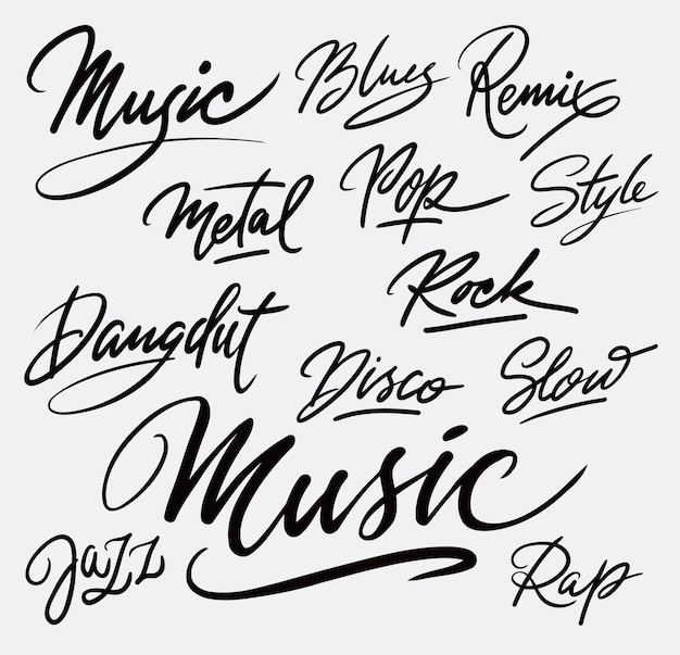 Style De Musique Et Calligraphie D'écriture Disco