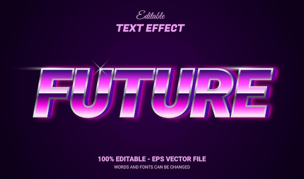 Style néon à effet de texte futur. Effet de texte modifiable.