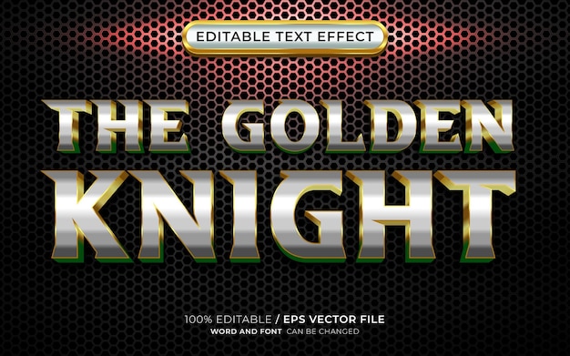 Le style d'or de l'effet de texte modifiable Golden Knight