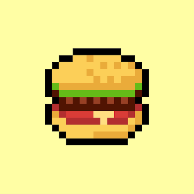 Vecteur style pixel art hamburger