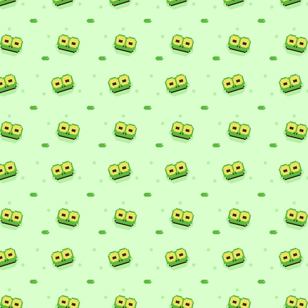 Style Pixel Art Vectoriel Motif Grenouille Sans Soudure