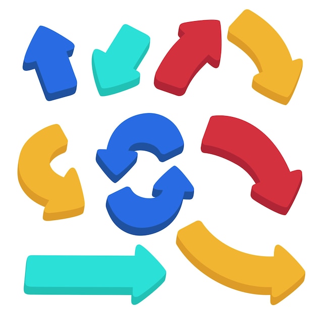 Style plat de flèches 3D
