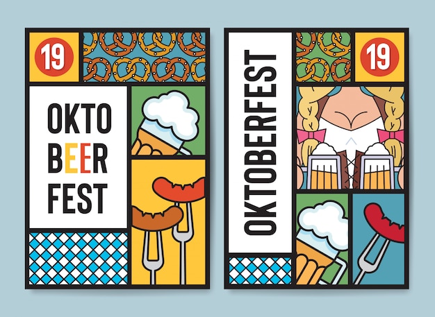 Style Plat De Modèle Affiche Oktoberfest