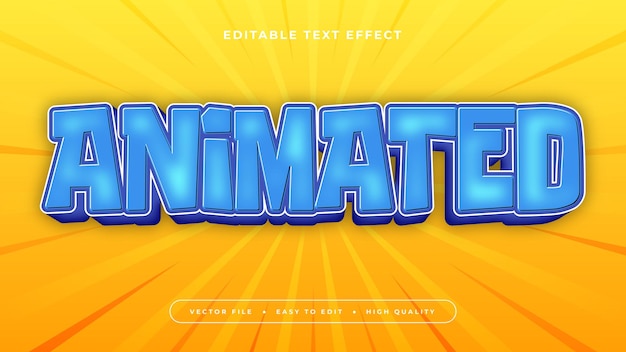 Style de police d'effet de texte 3D animé bleu orange et blanc modifiable