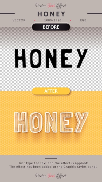 Style De Police D'effet De Texte Modifiable Au Miel