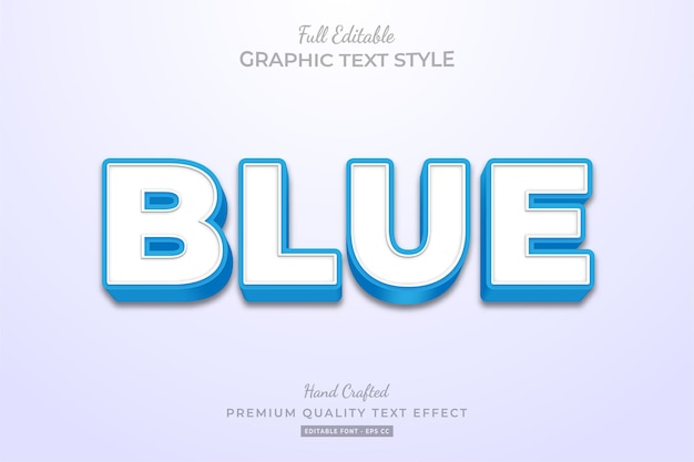 Style De Police D'effet De Texte Modifiable Blue Clean