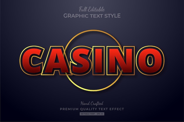 Style De Police D'effet De Texte Modifiable Casino Gold