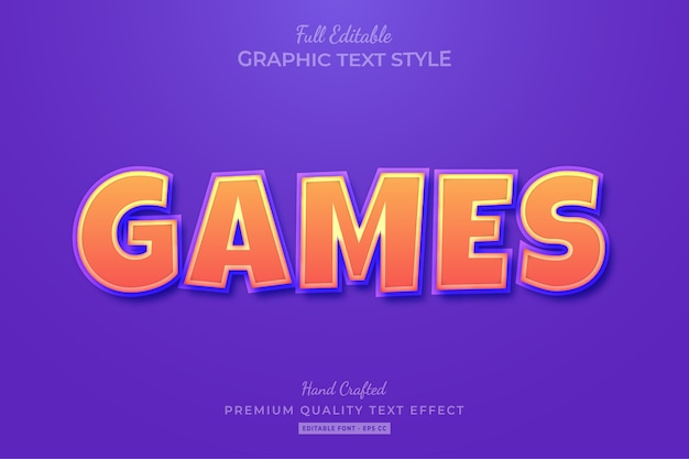 Style de police d'effet de texte modifiable de dessin animé