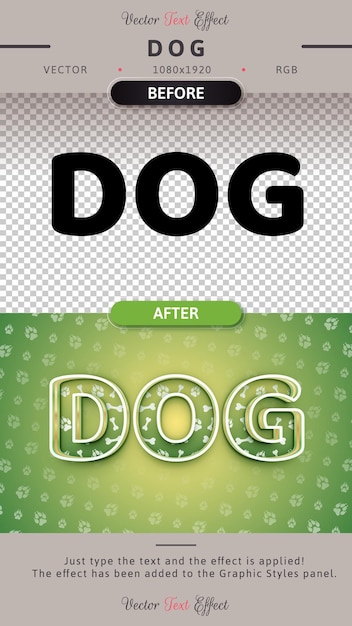 Style De Police D'effet De Texte Modifiable Pour Chien