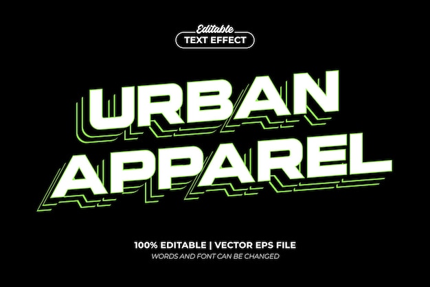 Style de police à effet de texte modifiable pour vêtements urbains streetwear hype bête