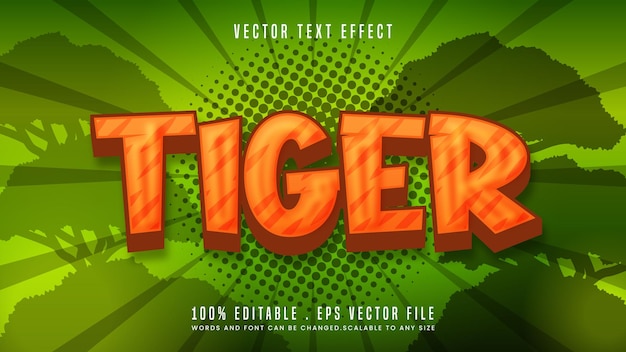 Style de police d'effet de texte modifiable Tiger 3d