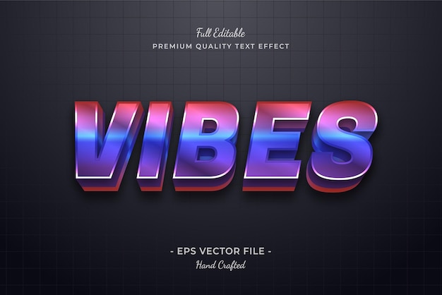 Vecteur style de police d'effet de texte modifiable vibes gradient