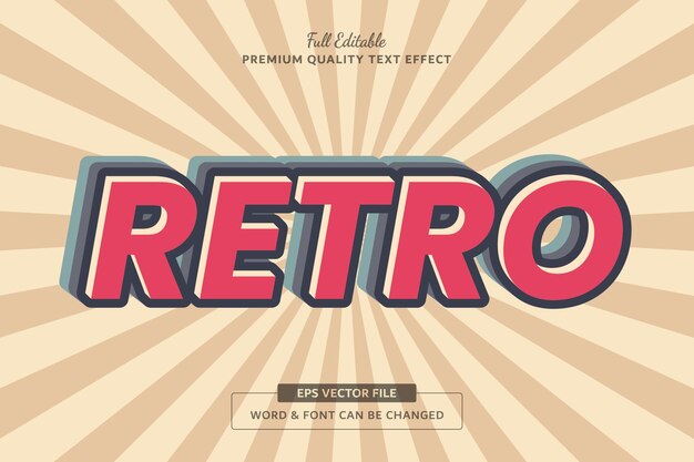 Style de police d'effet de texte modifiable Vintage Old Retro