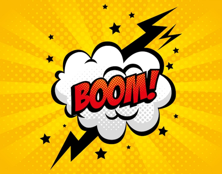 Vecteur style pop art boom explosion