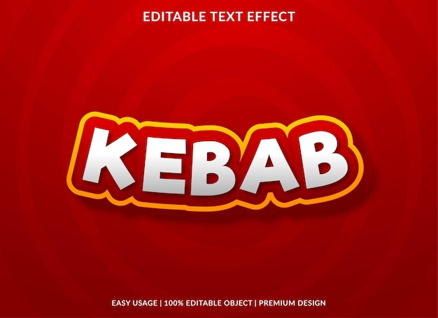 Style Premium Effet De Texte Modifiable Kebab