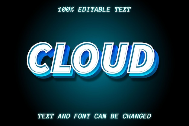 Style De Relief D'effet De Texte Modifiable Dans Le Nuage