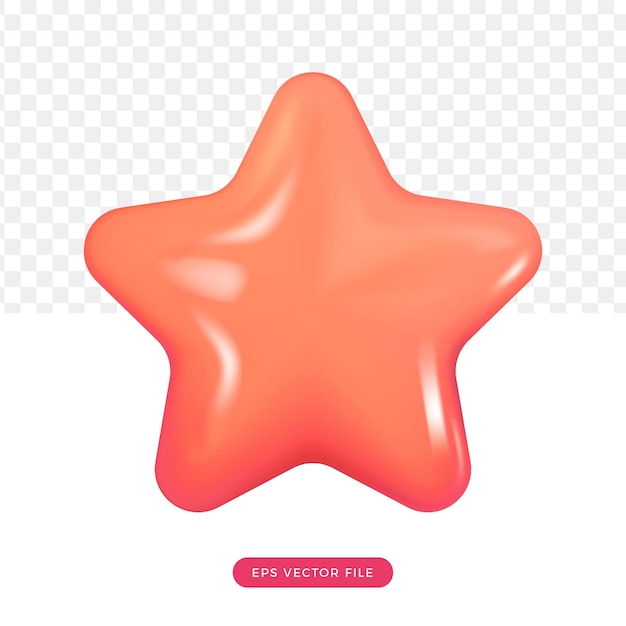 Style de rendu 3d mignon icône étoile rose 3d mignon