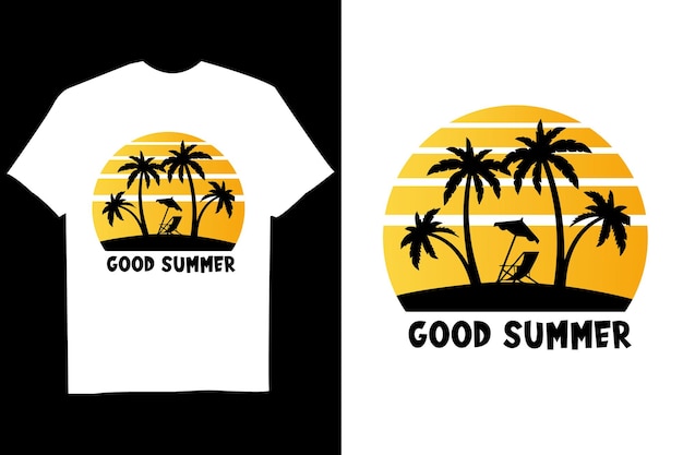 Vecteur style rétro de conception de t-shirt d'été vintage