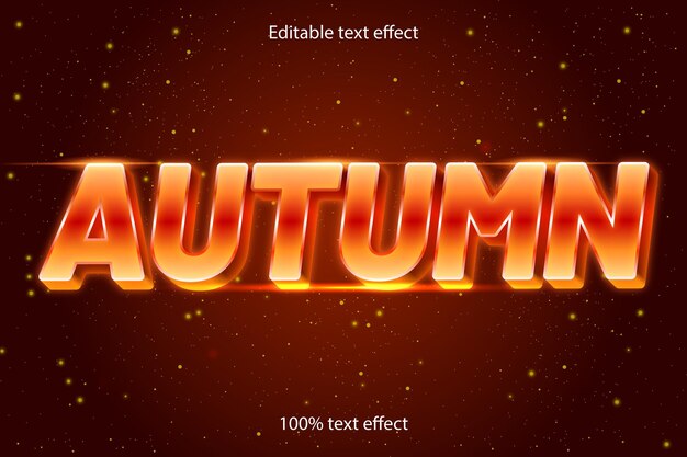 Style rétro d'effet de texte modifiable d'automne