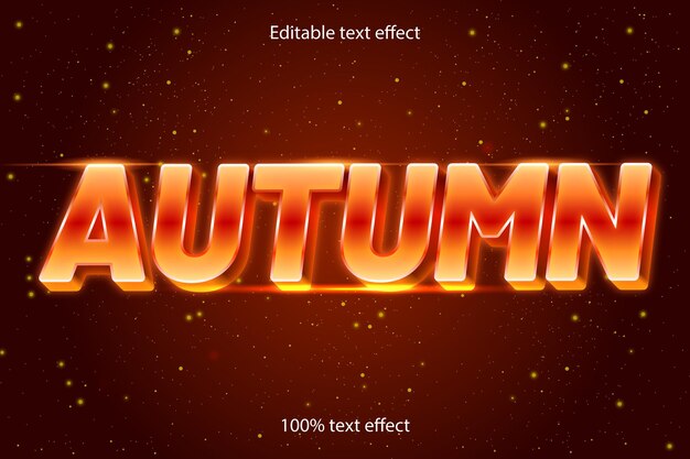 Style Rétro D'effet De Texte Modifiable D'automne