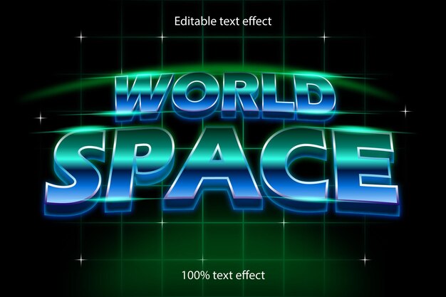 Style rétro d'effet de texte modifiable dans l'espace mondial