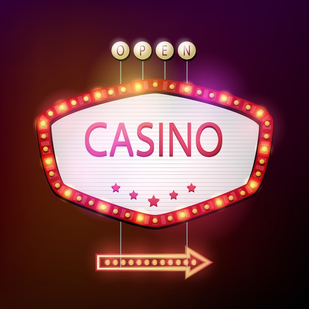 Style Rétro D'enseigne De Casino Avec Cadre Lumineux