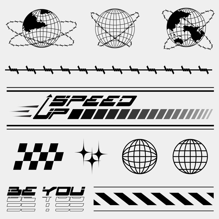 Vecteur style streetwear element design sport racing pour le design de mode