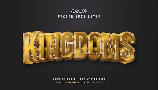 Style De Texte Bold Gold Kingdoms Avec Effet De Relief Et De Texture