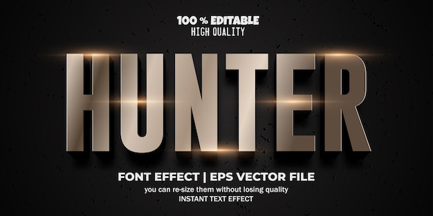 Style De Texte Brillant Effet De Texte Modifiable Hunter