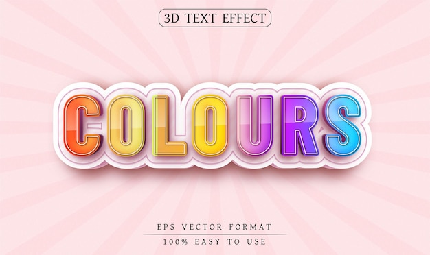 Style de texte de couleurs d'effet de texte modifiable