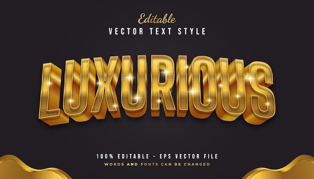 Style De Texte Doré 3d Luxueux Avec Effet Incurvé