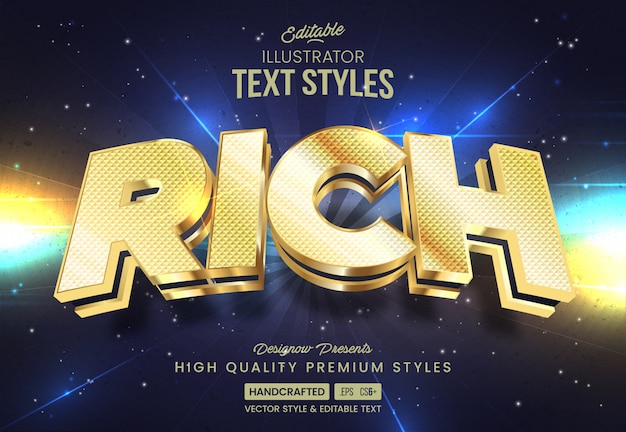 Vecteur style de texte double or