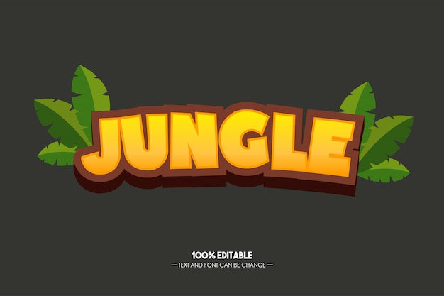 Vecteur style de texte jungle pour le titre du jeu