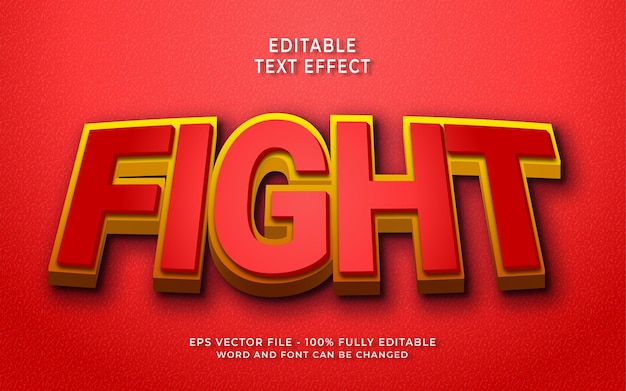 Style De Texte Modifiable De L'effet De Texte 3d Fight