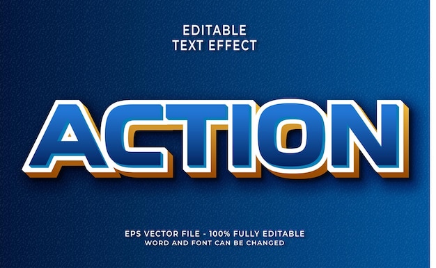 Style de texte modifiable d'effet de texte d'action 3D
