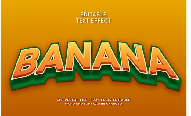 Style De Texte Modifiable Effet De Texte Banane 3d